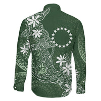 Sage Green Kuki Airani Tapakau Family Matching Mermaid Dress and Hawaiian Shirt Tribal Anchor Mix Tiare LT7 - Polynesian Pride