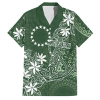 Sage Green Kuki Airani Tapakau Family Matching Off Shoulder Maxi Dress and Hawaiian Shirt Tribal Anchor Mix Tiare LT7 Dad's Shirt - Short Sleeve Sage Green - Polynesian Pride