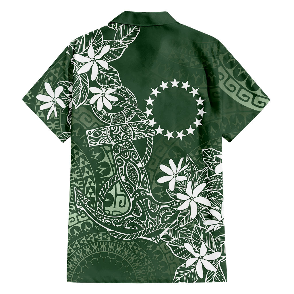 Sage Green Kuki Airani Tapakau Family Matching Puletasi and Hawaiian Shirt Tribal Anchor Mix Tiare LT7 - Polynesian Pride