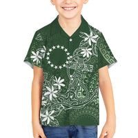 Sage Green Kuki Airani Tapakau Family Matching Short Sleeve Bodycon Dress and Hawaiian Shirt Tribal Anchor Mix Tiare LT7 Son's Shirt Sage Green - Polynesian Pride