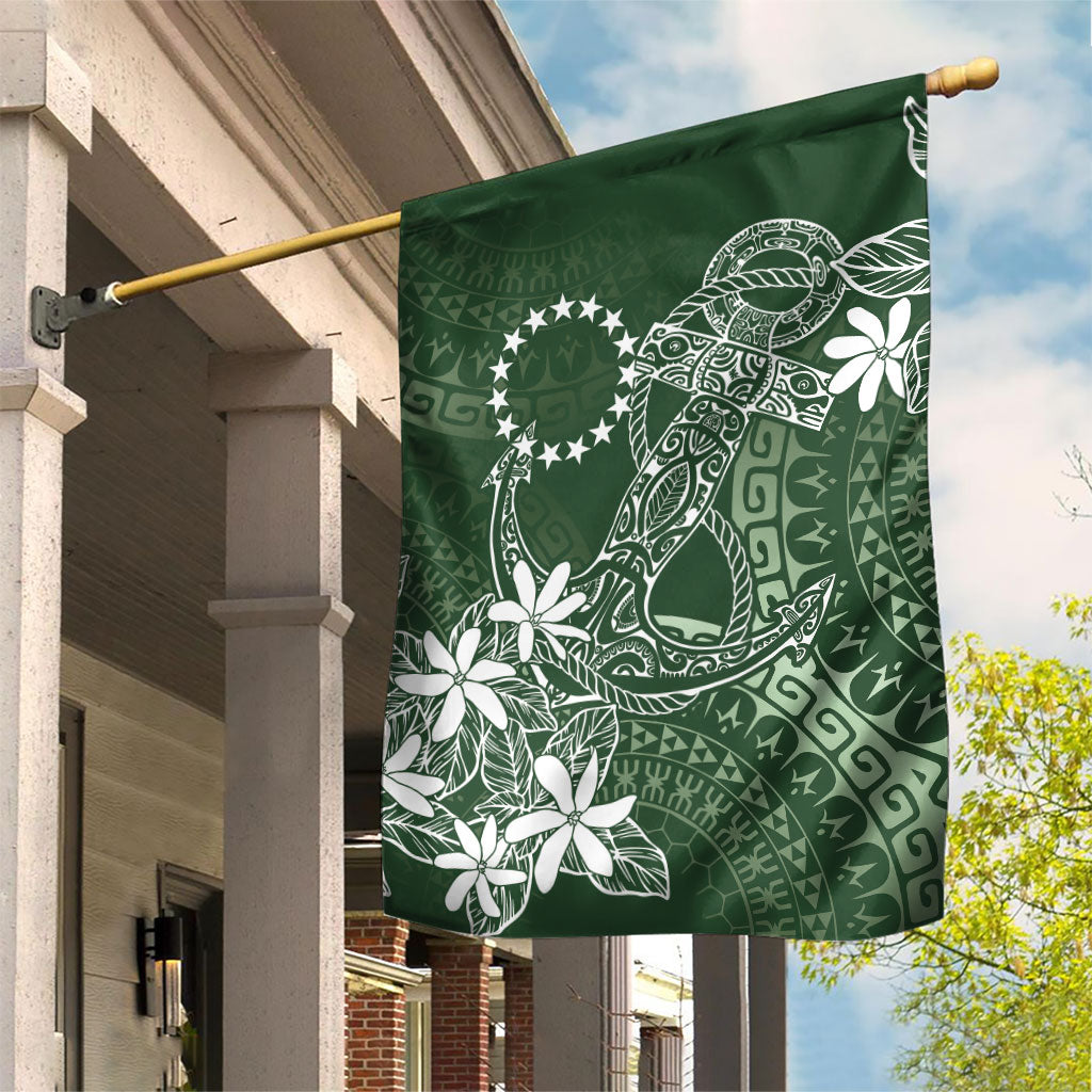 Sage Green Kuki Airani Tapakau Garden Flag Tribal Anchor Mix Tiare