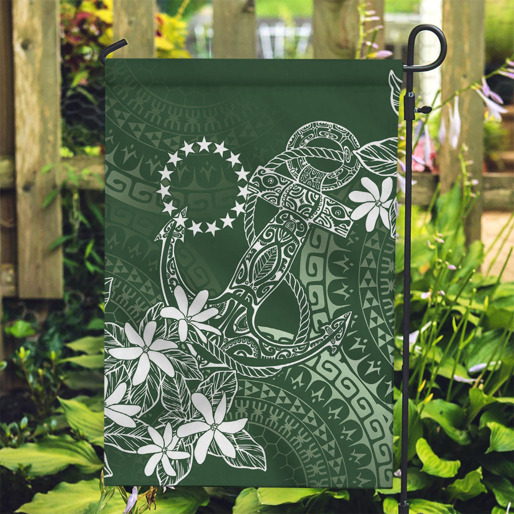 Sage Green Kuki Airani Tapakau Garden Flag Tribal Anchor Mix Tiare