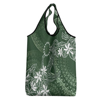 Sage Green Kuki Airani Tapakau Grocery Bag Tribal Anchor Mix Tiare