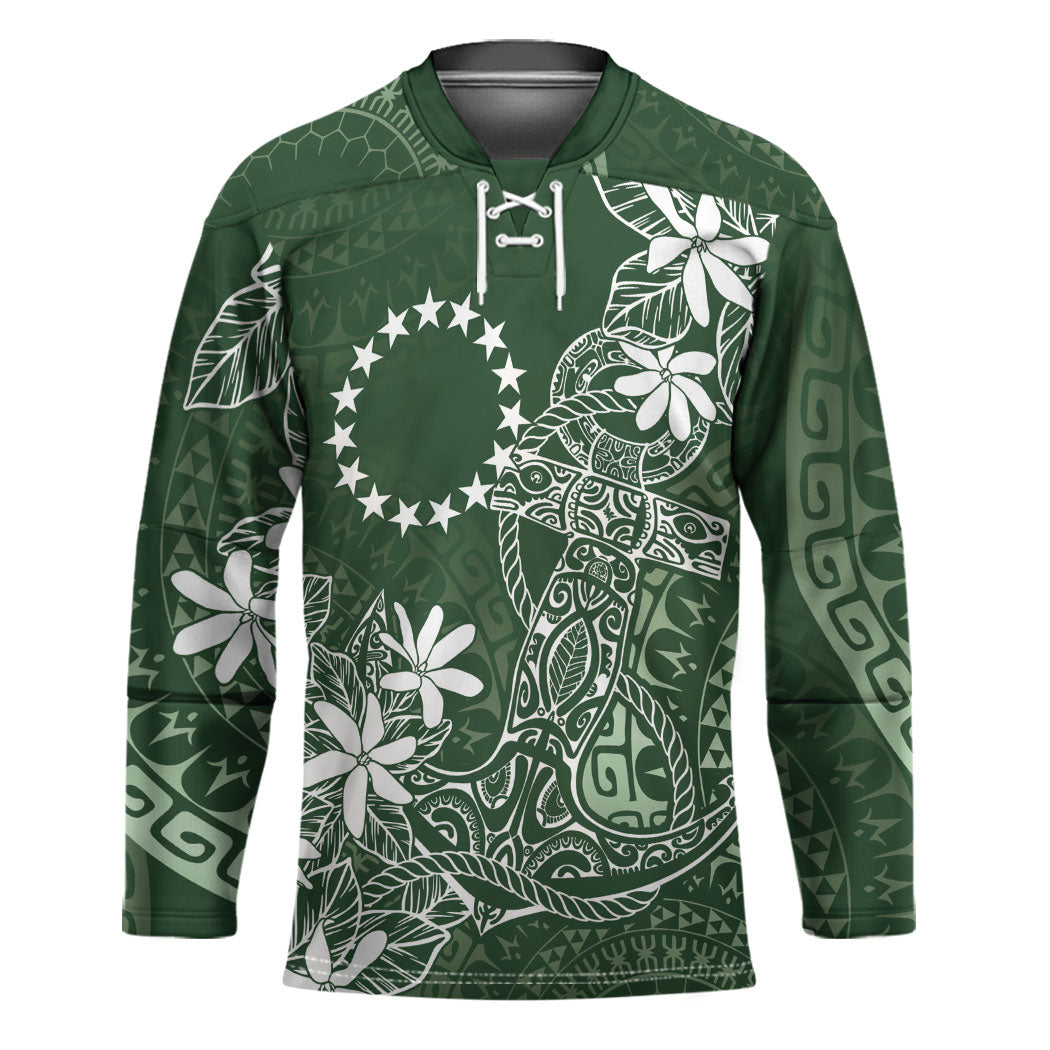 Sage Green Kuki Airani Tapakau Hockey Jersey Tribal Anchor Mix Tiare LT7 Unisex Sage Green - Polynesian Pride