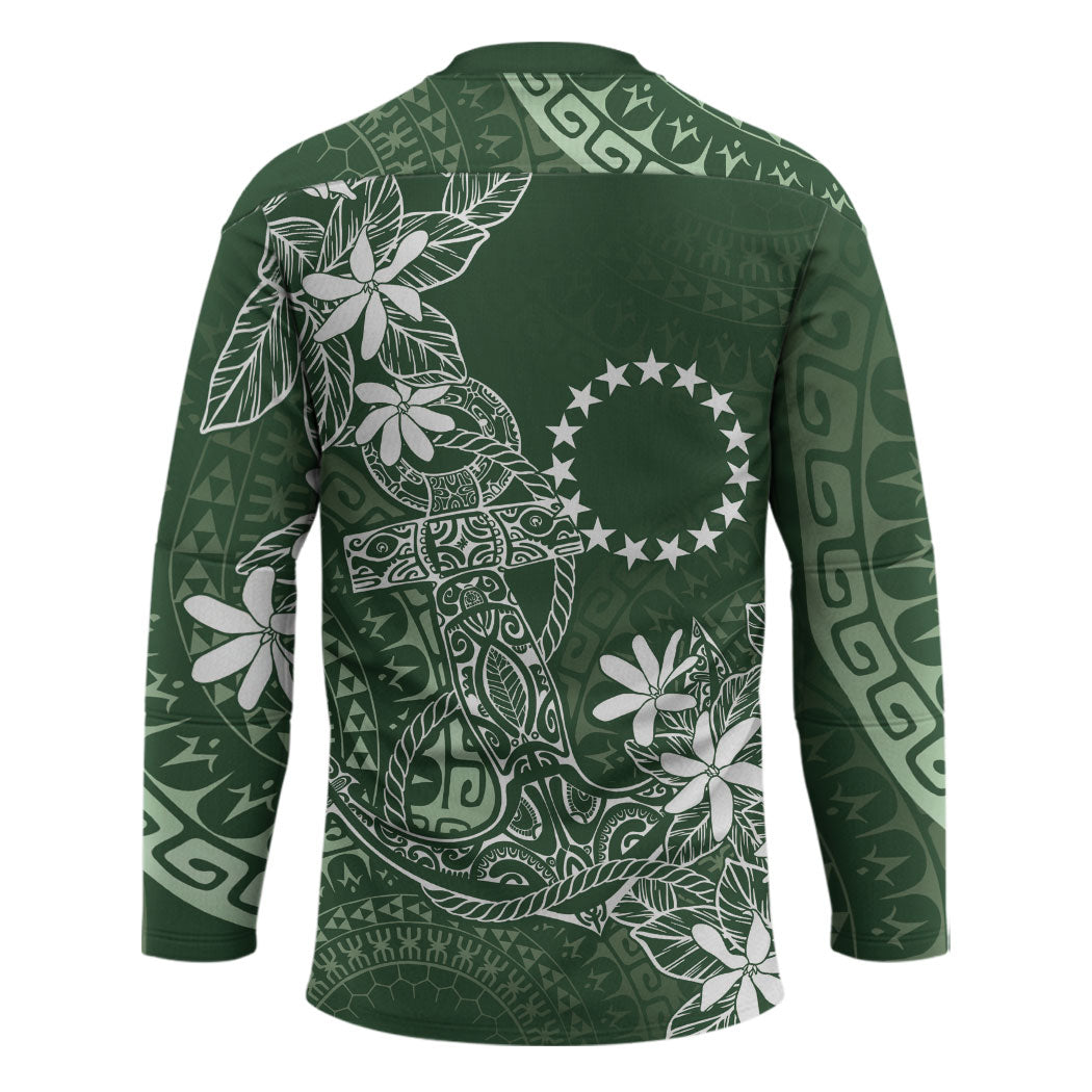 Sage Green Kuki Airani Tapakau Hockey Jersey Tribal Anchor Mix Tiare LT7 - Polynesian Pride