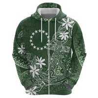 Sage Green Kuki Airani Tapakau Hoodie Tribal Anchor Mix Tiare