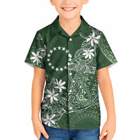 Sage Green Kuki Airani Tapakau Kid Hawaiian Shirt Tribal Anchor Mix Tiare LT7 Kid Sage Green - Polynesian Pride