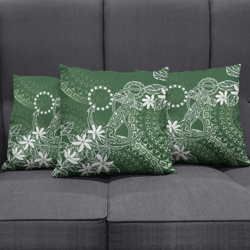 Sage Green Kuki Airani Tapakau Pillow Cover Tribal Anchor Mix Tiare
