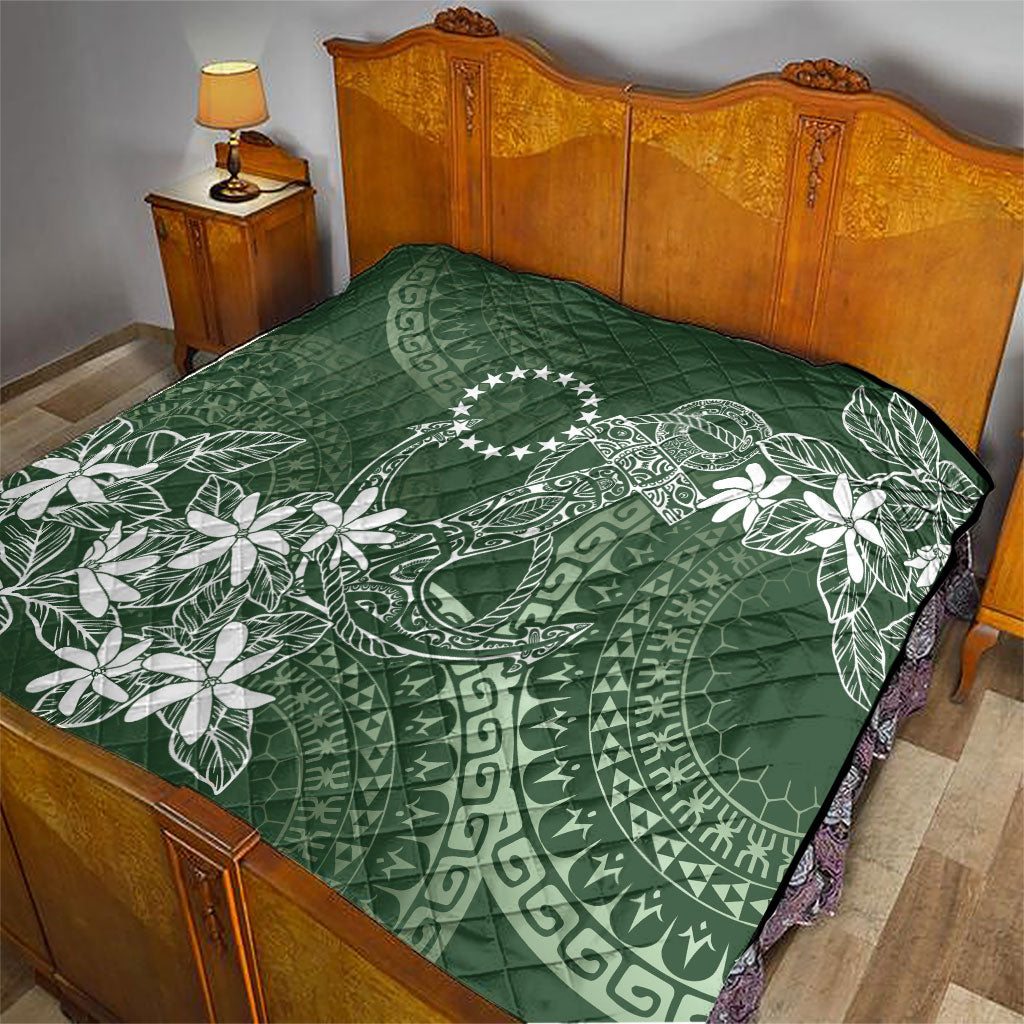 Sage Green Kuki Airani Tapakau Quilt Tribal Anchor Mix Tiare
