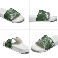 Sage Green Kuki Airani Tapakau Slide Sandals Tribal Anchor Mix Tiare