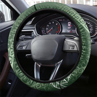 Sage Green Kuki Airani Tapakau Steering Wheel Cover Tribal Anchor Mix Tiare
