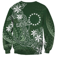 Sage Green Kuki Airani Tapakau Sweatshirt Tribal Anchor Mix Tiare