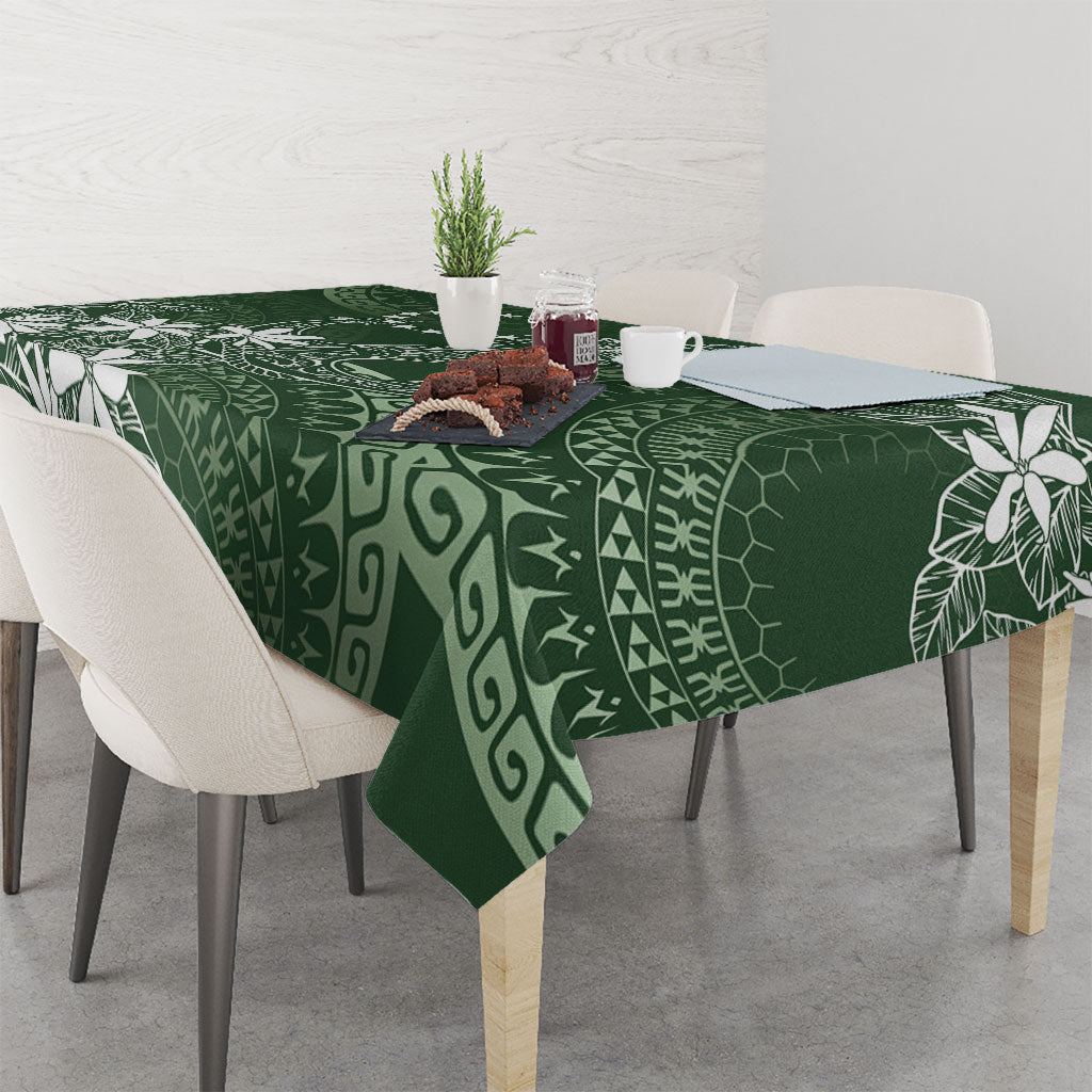 Sage Green Kuki Airani Tapakau Tablecloth Tribal Anchor Mix Tiare LT7 - Polynesian Pride