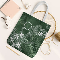 Sage Green Kuki Airani Tapakau Tote Bag Tribal Anchor Mix Tiare