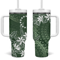 Sage Green Kuki Airani Tapakau Tumbler With Handle Tribal Anchor Mix Tiare
