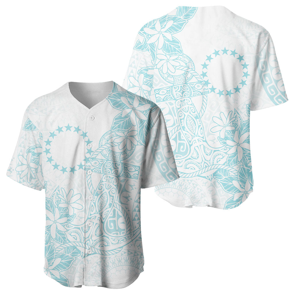 Turquoise Kuki Airani Tapakau Baseball Jersey Tribal Anchor Mix Tiare