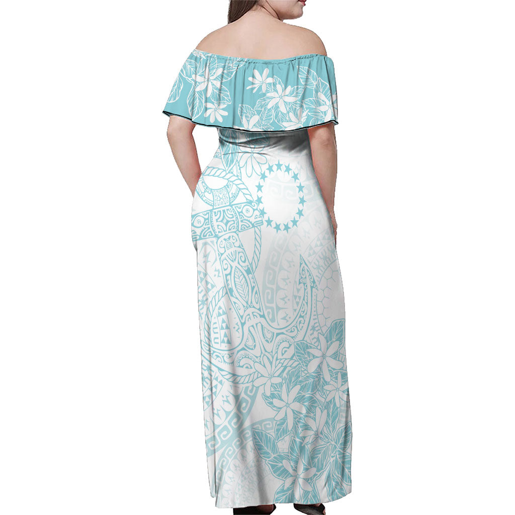 Turquoise Kuki Airani Tapakau Family Matching Off Shoulder Maxi Dress and Hawaiian Shirt Tribal Anchor Mix Tiare LT7 - Polynesian Pride