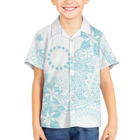 Turquoise Kuki Airani Tapakau Family Matching Puletasi and Hawaiian Shirt Tribal Anchor Mix Tiare LT7 Son's Shirt Turquoise - Polynesian Pride