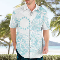 Turquoise Kuki Airani Tapakau Hawaiian Shirt Tribal Anchor Mix Tiare
