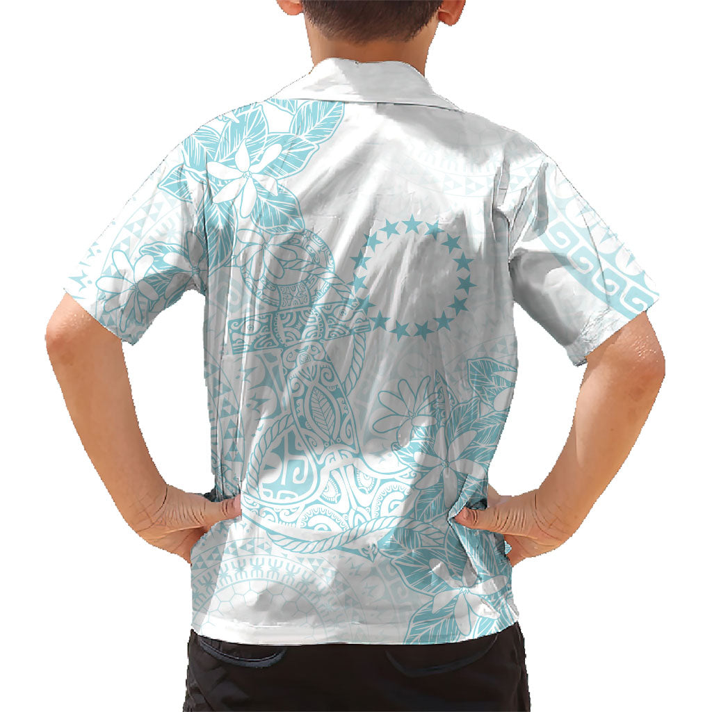 Turquoise Kuki Airani Tapakau Hawaiian Shirt Tribal Anchor Mix Tiare