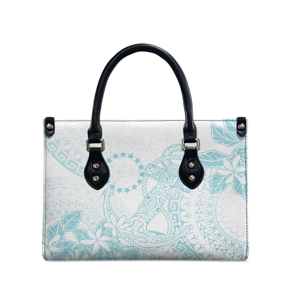 Turquoise Kuki Airani Tapakau Leather Bag Tribal Anchor Mix Tiare LT7 - Polynesian Pride