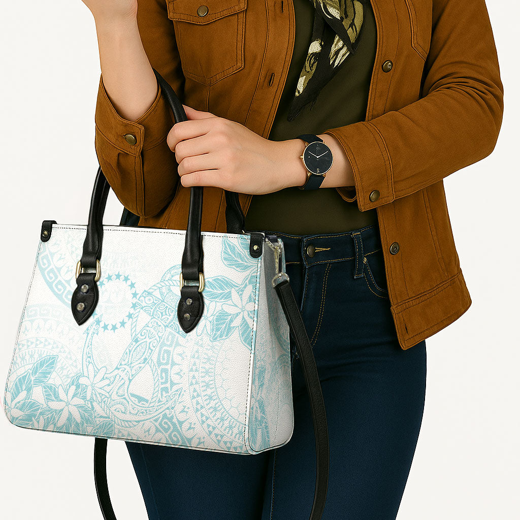 Turquoise Kuki Airani Tapakau Leather Bag Tribal Anchor Mix Tiare LT7 - Polynesian Pride