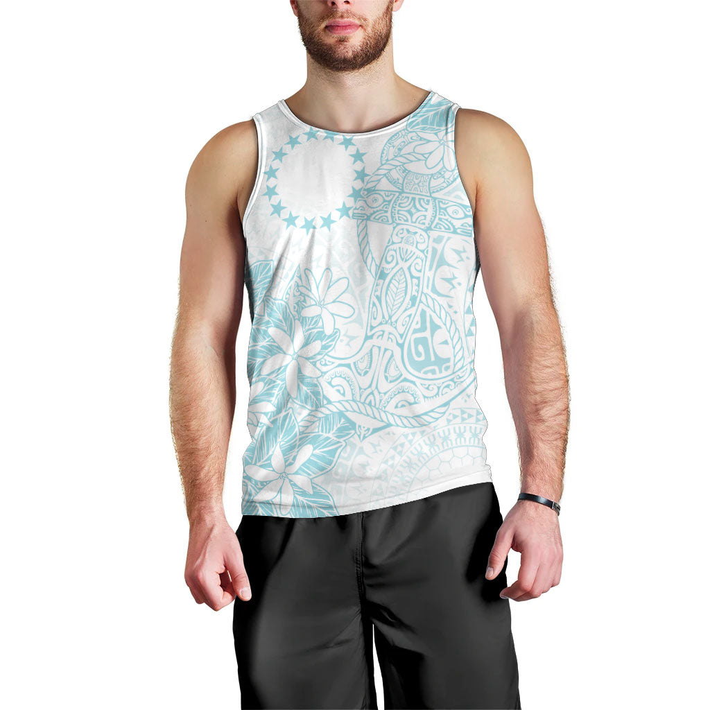 Turquoise Kuki Airani Tapakau Men Tank Top Tribal Anchor Mix Tiare