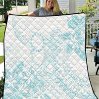 Turquoise Kuki Airani Tapakau Quilt Tribal Anchor Mix Tiare LT7 Turquoise - Polynesian Pride
