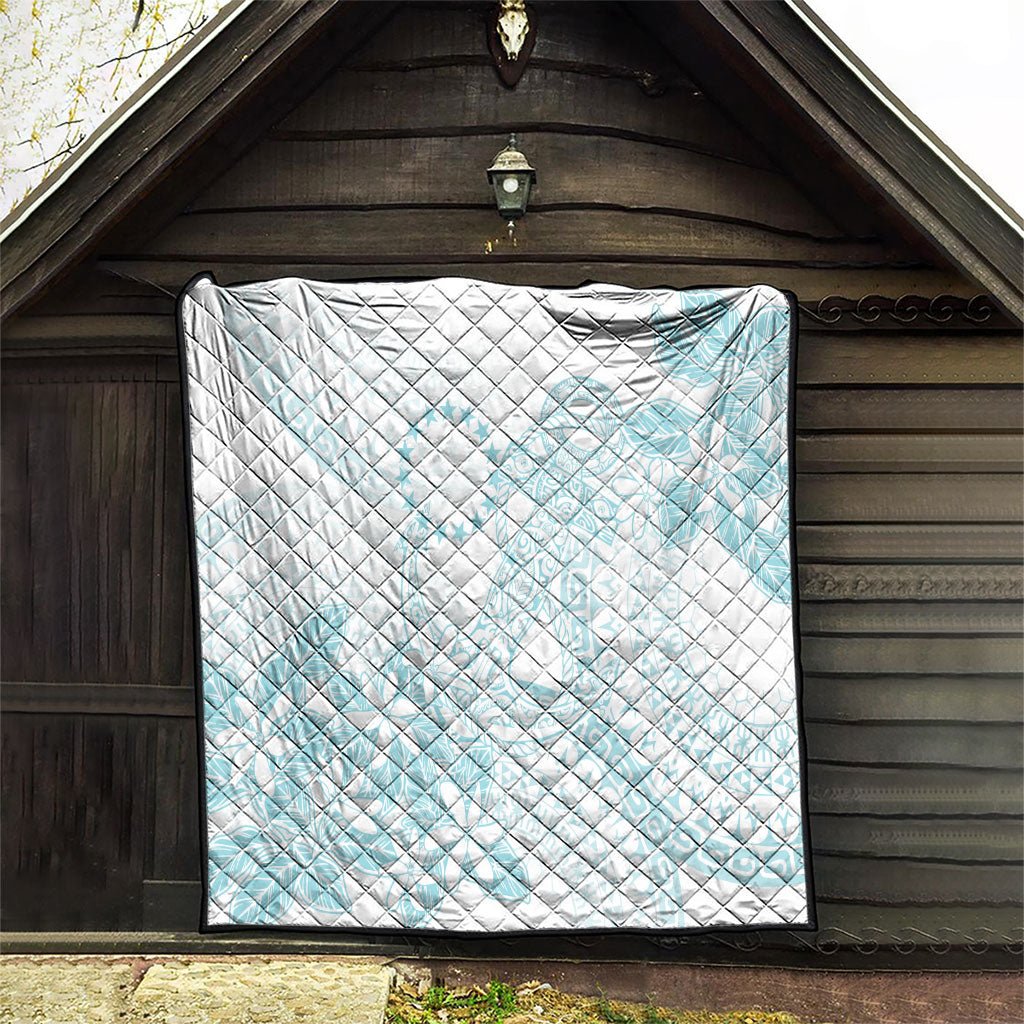 Turquoise Kuki Airani Tapakau Quilt Tribal Anchor Mix Tiare LT7 - Polynesian Pride