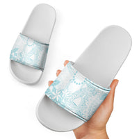 Turquoise Kuki Airani Tapakau Slide Sandals Tribal Anchor Mix Tiare