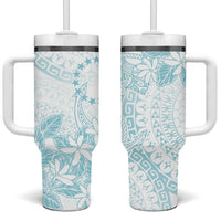 Turquoise Kuki Airani Tapakau Tumbler With Handle Tribal Anchor Mix Tiare
