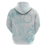 Turquoise Kuki Airani Tapakau Zip Hoodie Tribal Anchor Mix Tiare