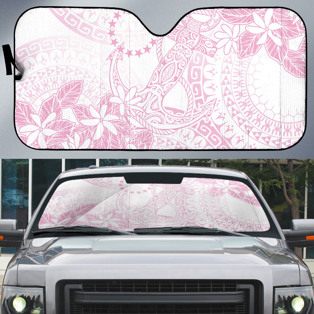 Candy Pink Kuki Airani Tapakau Auto Sun Shade Tribal Anchor Mix Tiare
