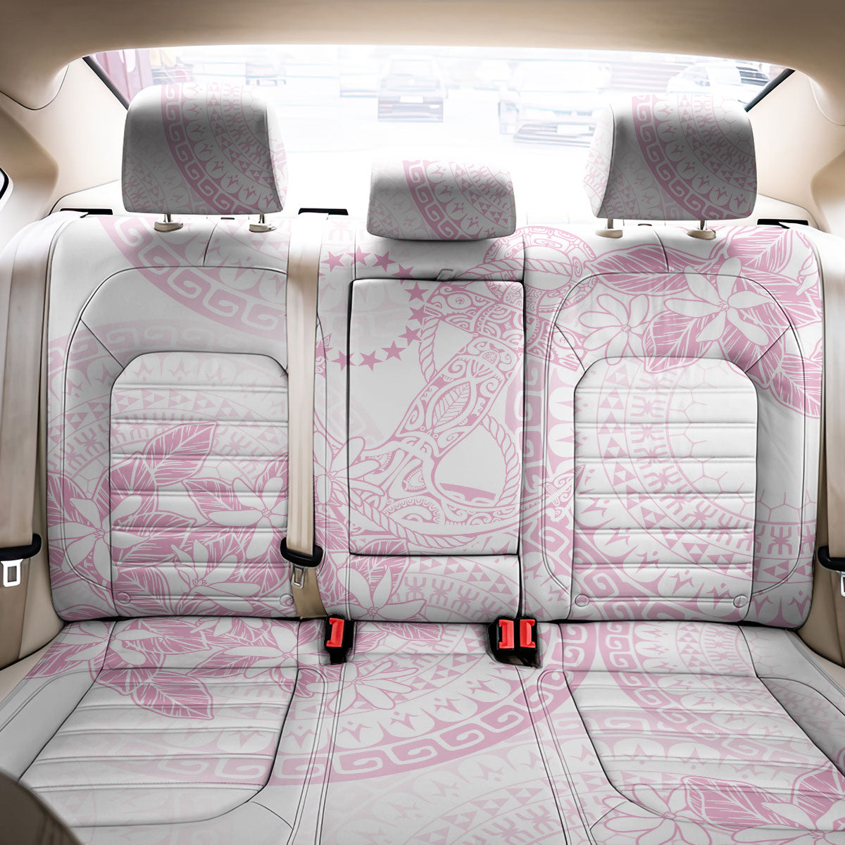 Candy Pink Kuki Airani Tapakau Back Car Seat Cover Tribal Anchor Mix Tiare