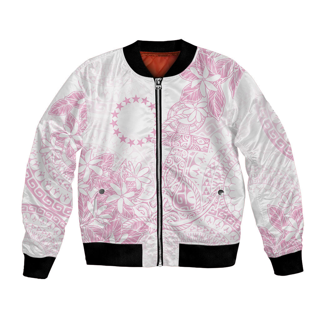 Candy Pink Kuki Airani Tapakau Bomber Jacket Tribal Anchor Mix Tiare