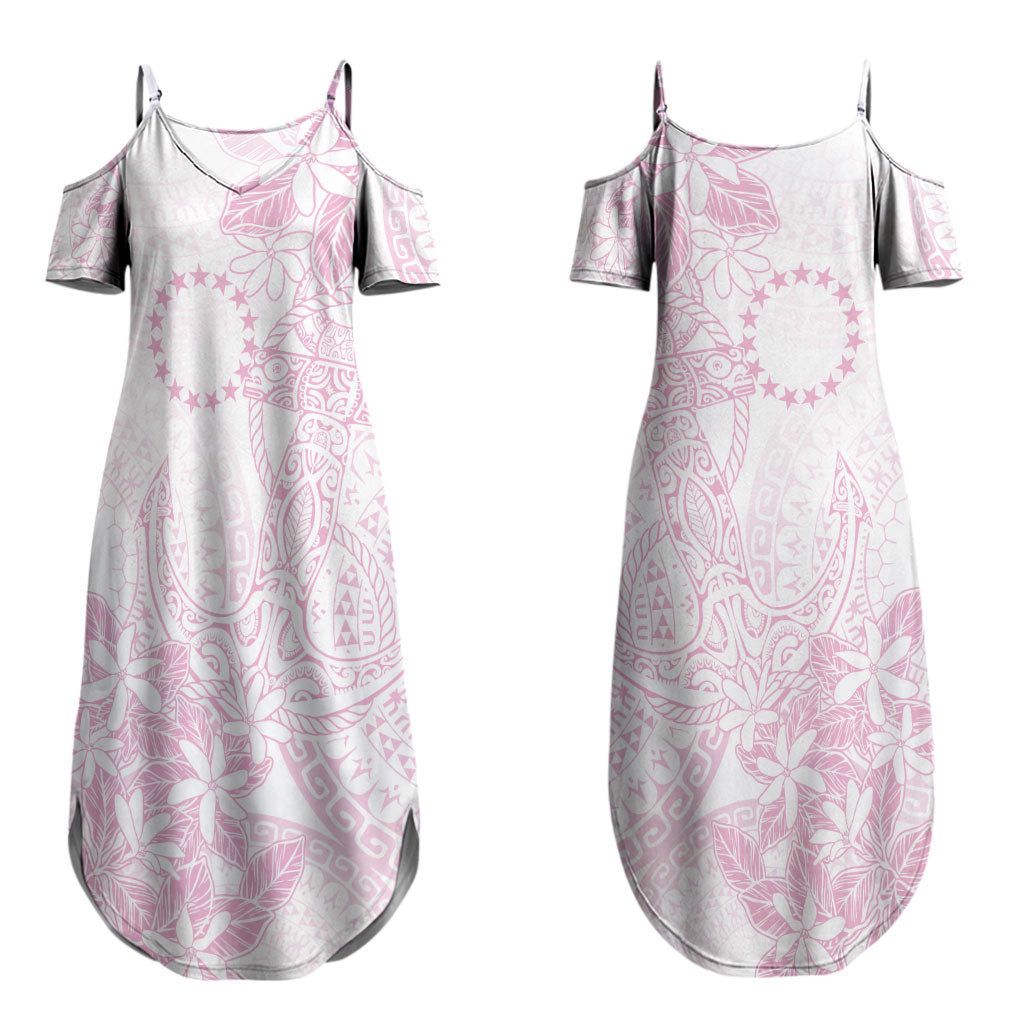 Candy Pink Kuki Airani Tapakau Couples Matching Summer Maxi Dress and Long Sleeve Button Shirt Tribal Anchor Mix Tiare LT7 - Polynesian Pride