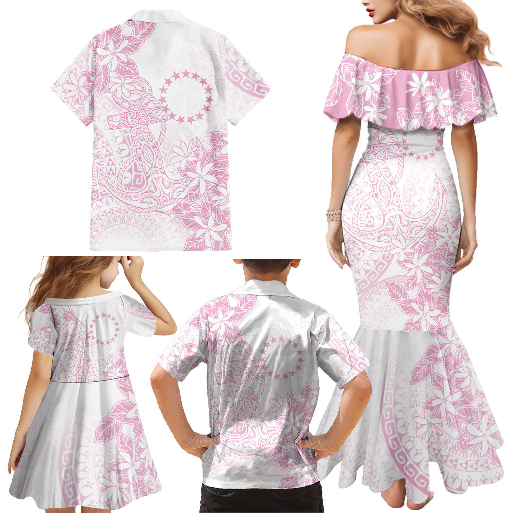 Candy Pink Kuki Airani Tapakau Family Matching Mermaid Dress and Hawaiian Shirt Tribal Anchor Mix Tiare LT7 - Polynesian Pride