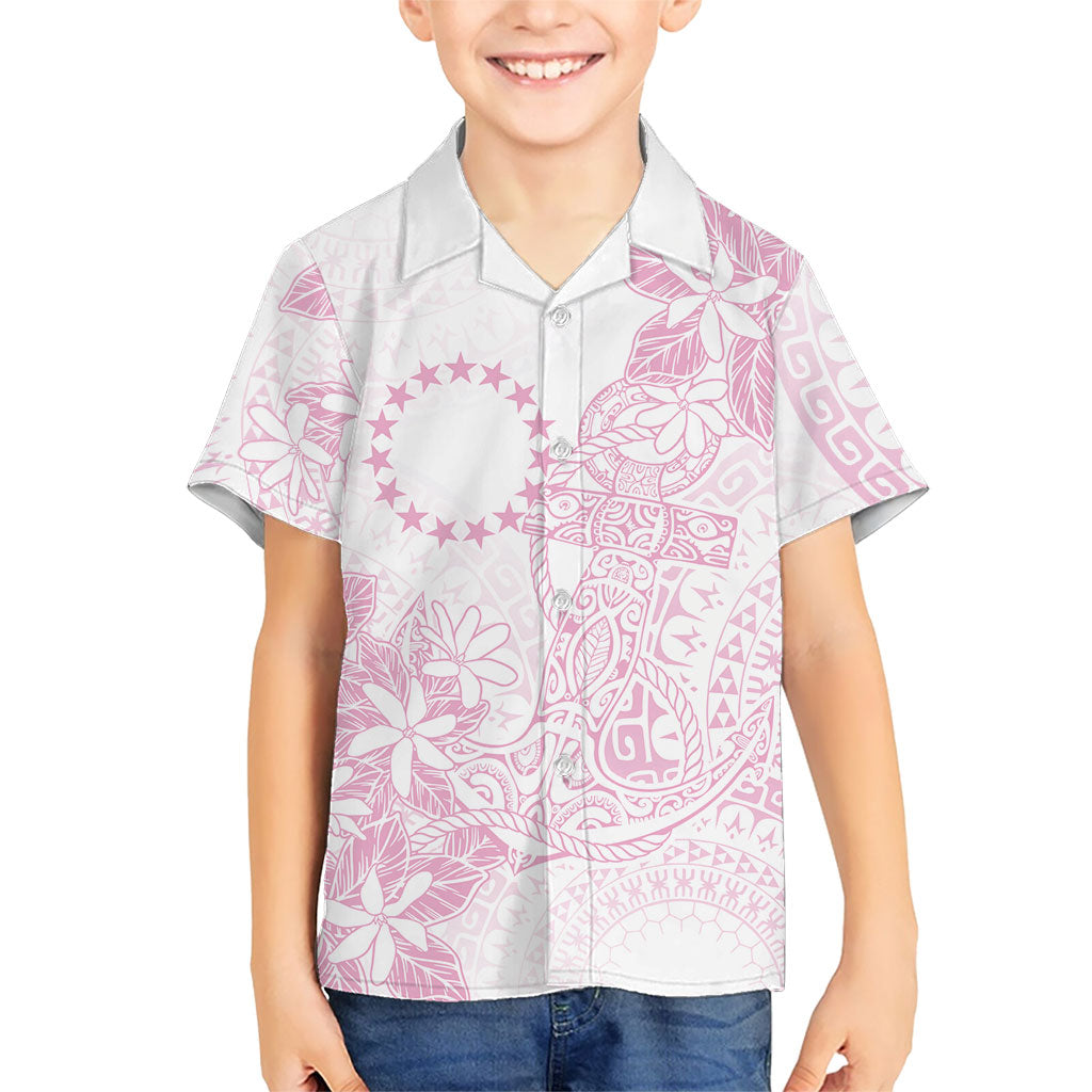 Candy Pink Kuki Airani Tapakau Family Matching Off The Shoulder Long Sleeve Dress and Hawaiian Shirt Tribal Anchor Mix Tiare LT7 Son's Shirt Candy Pink - Polynesian Pride