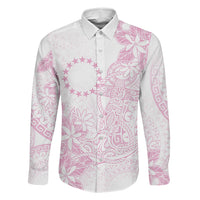 Candy Pink Kuki Airani Tapakau Family Matching Off Shoulder Maxi Dress and Hawaiian Shirt Tribal Anchor Mix Tiare LT7 Dad's Shirt - Long Sleeve Candy Pink - Polynesian Pride