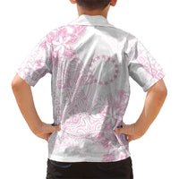 Candy Pink Kuki Airani Tapakau Family Matching Off Shoulder Short Dress and Hawaiian Shirt Tribal Anchor Mix Tiare LT7 - Polynesian Pride