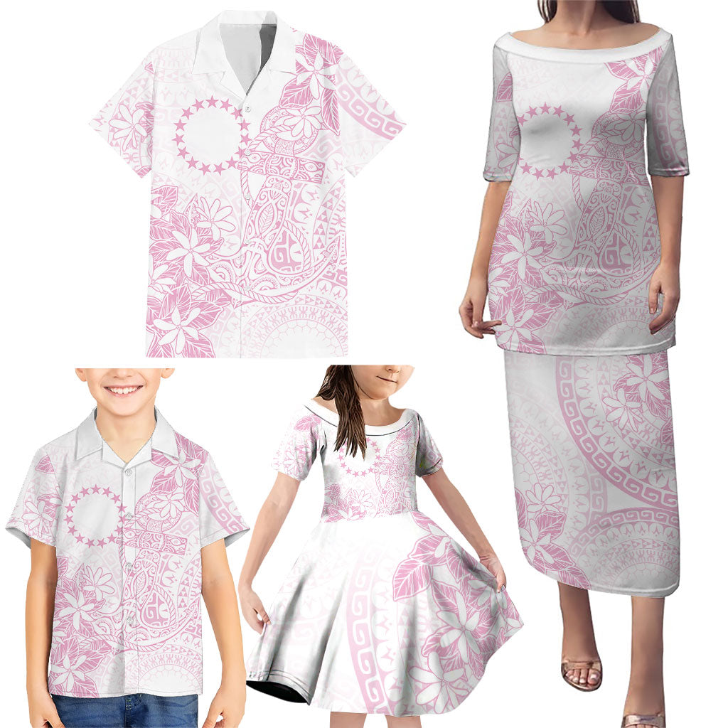 Candy Pink Kuki Airani Tapakau Family Matching Puletasi and Hawaiian Shirt Tribal Anchor Mix Tiare LT7 - Polynesian Pride
