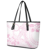 Candy Pink Kuki Airani Tapakau Leather Tote Bag Tribal Anchor Mix Tiare