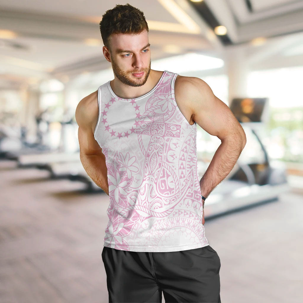 Candy Pink Kuki Airani Tapakau Men Tank Top Tribal Anchor Mix Tiare