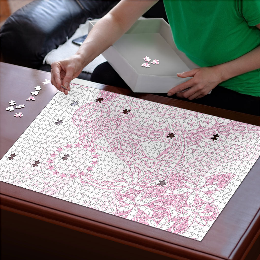 Candy Pink Kuki Airani Tapakau Puzzle Tribal Anchor Mix Tiare
