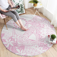 Candy Pink Kuki Airani Tapakau Round Carpet Tribal Anchor Mix Tiare