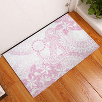 Candy Pink Kuki Airani Tapakau Rubber Doormat Tribal Anchor Mix Tiare