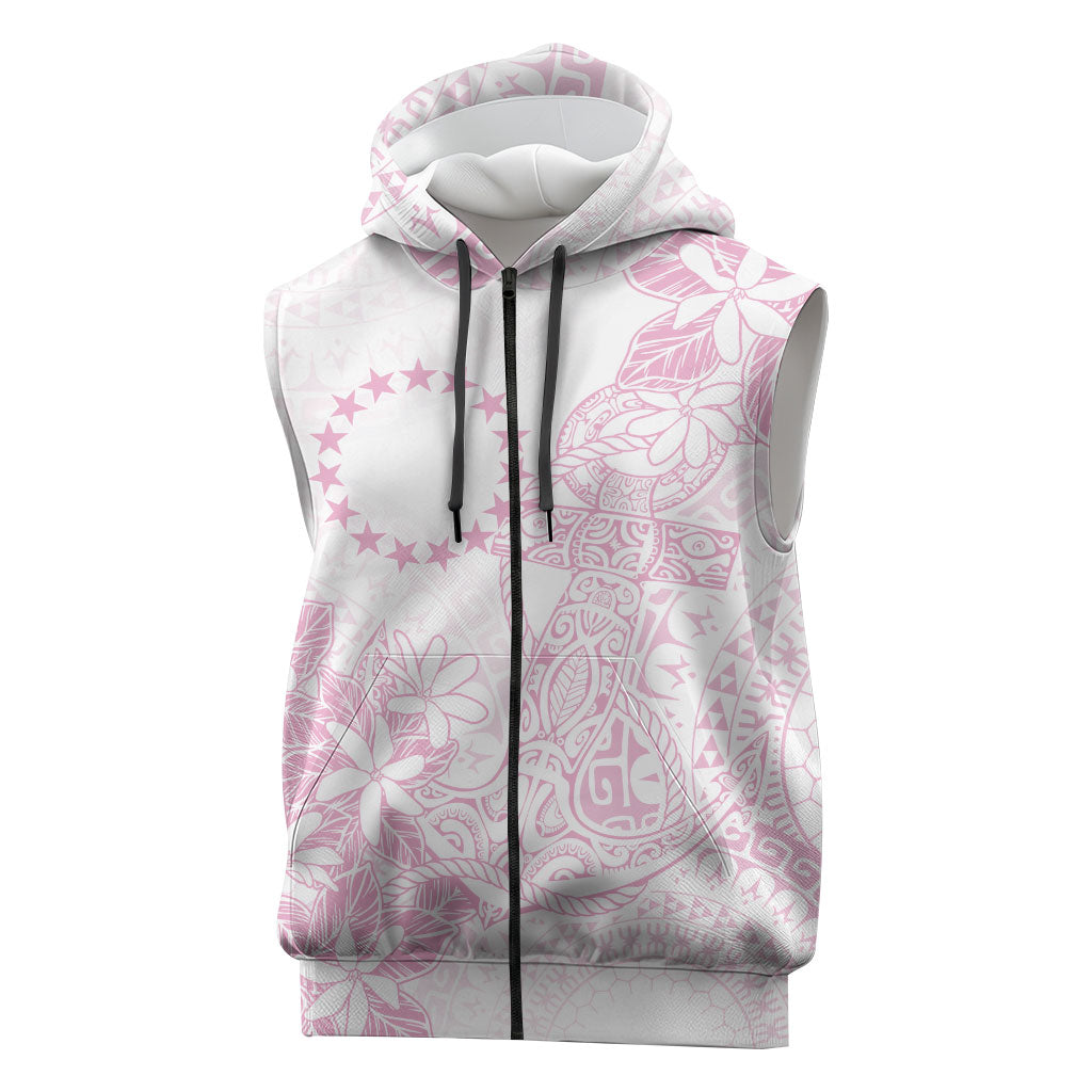 Candy Pink Kuki Airani Tapakau Sleeveless Zip Hoodie Tribal Anchor Mix Tiare