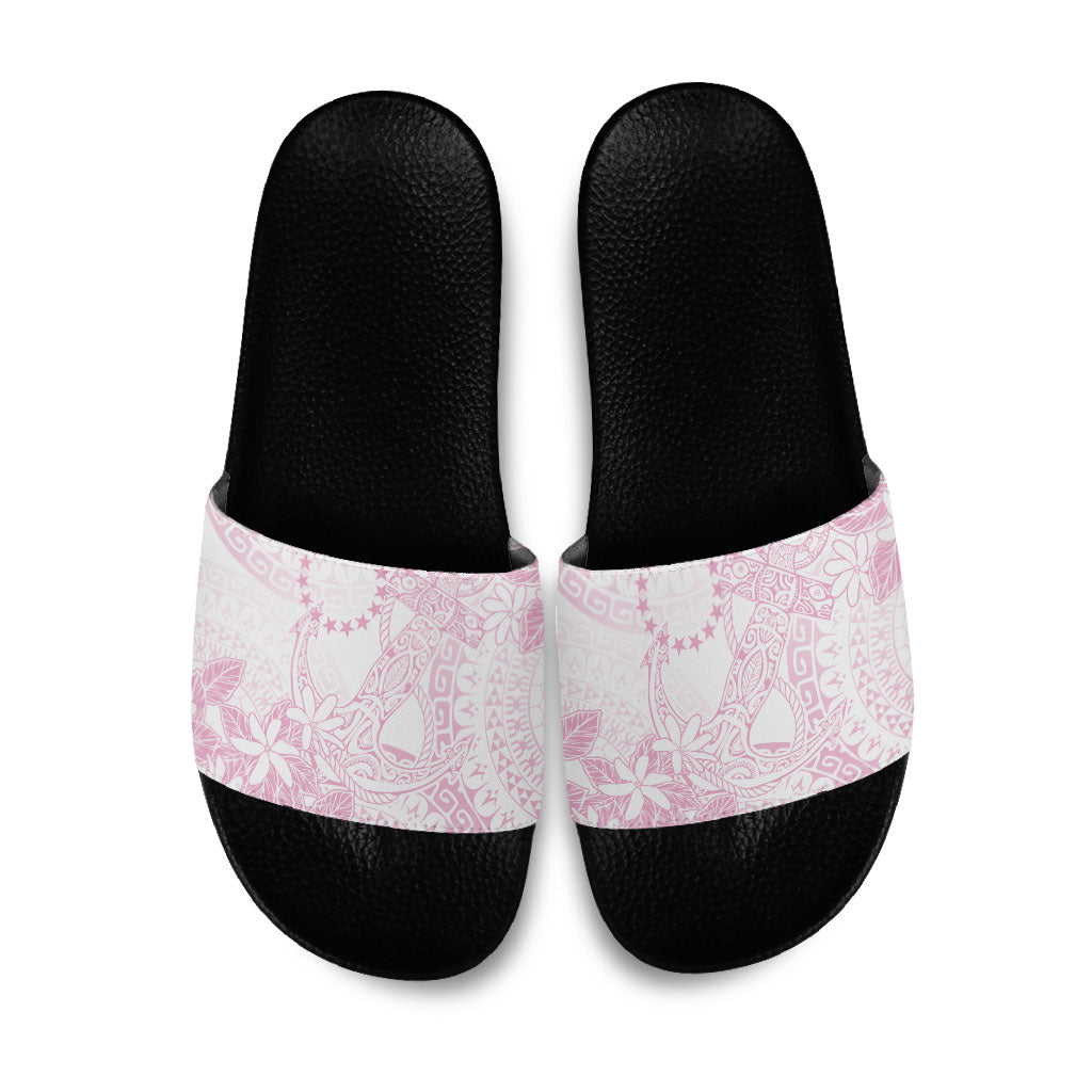 Candy Pink Kuki Airani Tapakau Slide Sandals Tribal Anchor Mix Tiare