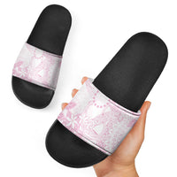 Candy Pink Kuki Airani Tapakau Slide Sandals Tribal Anchor Mix Tiare