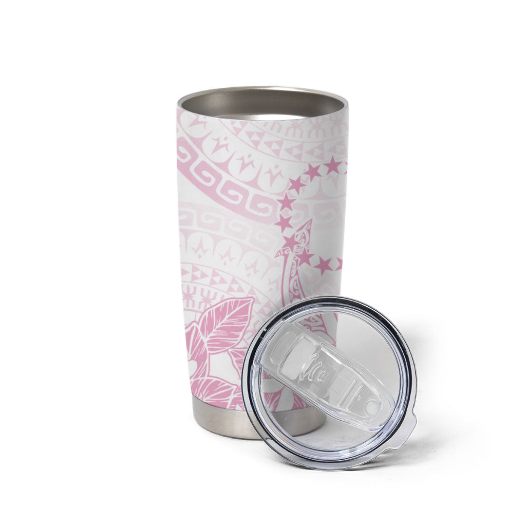 Candy Pink Kuki Airani Tapakau Tumbler Cup Tribal Anchor Mix Tiare